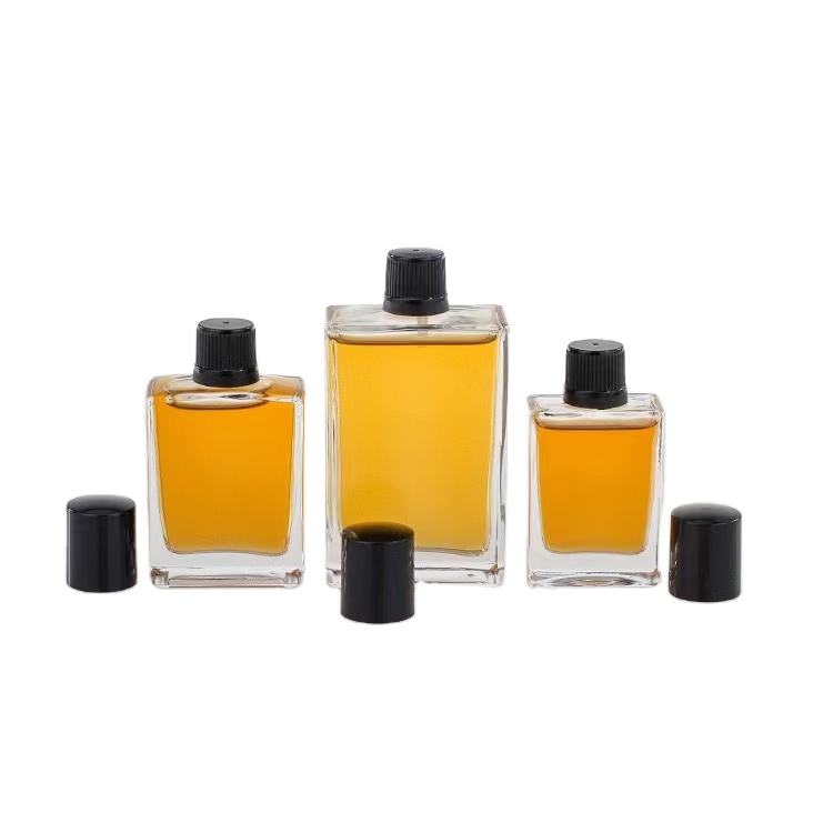 perfume clear square glass bottles empty
